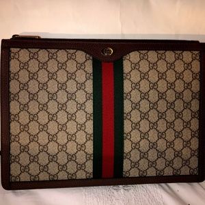 Gucci Brown GG Supreme Ophidia Portfolio